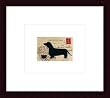 Art Poster Wood Framed Print - Dachshund Silhouette - Artist: Nancy Shumaker Pallan- Poster Size: 8 X 10