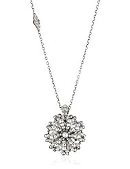 Miguel Ases Fresh Water Pearl and Sterling Silver Button Pendant Necklace
