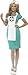 Smiffy's Women's Scrub Nurse Costume with Dress Mock Apron and Headpiece