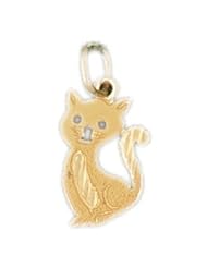 Dazzlers Solid 14 karats Gold Cat Kitten Charm Pendant available in three colors from jewelsberry (weights: 0.6 grams only)