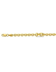 14K 22" Yellow Gold 4.0mm Polish Diamond Cut Cable Link Chain With Lobster Clasp