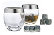 Set of Madison Avenue Whiskey Glasses with Set of 9 Whiskey Stones