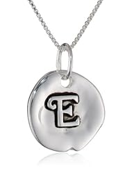 Sterling Silver Circle Initial Pendant Necklace, 18"