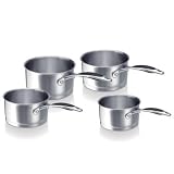 Beka  - 13206984 -  Série de 4 Casseroles Suave 14/20 cm en acier inoxydable  -   manche ergonomique  -  fond épais  -  tous feux + induction