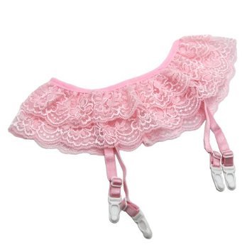 Women's Lace Double Layer Garter Belt With Adjustable Strap