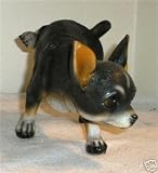 Peeing Black Chihuahua Dog Lawn Garden Statue