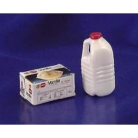 <b>Ice Cream and Milk - Dollhouse Miniature</b>