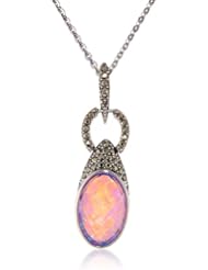 Judith Jack "Tropical Breeze" Sterling Silver Marcasite Purple Opal Pendant Necklace, 18"