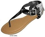 Womens Flocked Gladiator Animal Print Sandals w/Caged Heel Cap 6 Colors