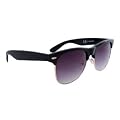 Occhiali da sole Unisex modello Vintage Clubmaster con montatura color nero e oro e lenti grigio sfumato. Completi di sacchetto protettivo, panno pulisci occhiali e cordicelle.
