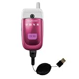Retractable USB Cable for the Sony Ericsson z310a with Power Hot Sync and Charge capabilities - Gomadic Brand w/ TipExchange Technology