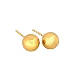 2 14K Yellow Gold Earrings Ball Studs Piercing 7mm