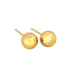 2 14K Yellow Gold Earrings Ball Studs Piercing 7mm