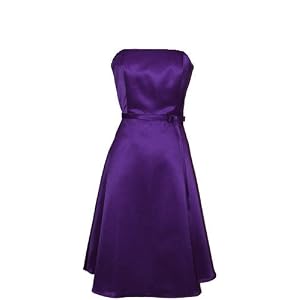 50’s Strapless Satin Formal Bridesmaid Prom Dress Holiday Gown