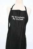 Black Embroidered Apron My Kitchen, My Rules