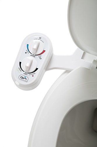 Aimtowash Bidet Attachment, Hot Water, Cold Water, Mechanical Bidet, Non electric Bidet, Bidet Seat, Toilet Seat Attachment, Dual Nozzle