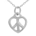 Sterling Silver Heart Peace Sign Necklace