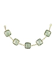 CleverEves 14Kt Yellow Gold Green Amethyst Bracelet