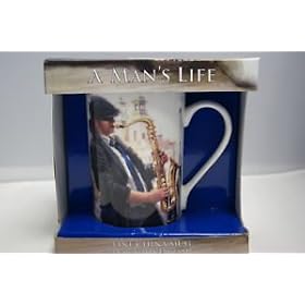 Fine Bone China Mug A Man's Life Saxophone Mug