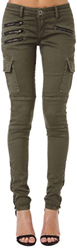 Alloy Apparel Women's Jagger Zipper Cargo Pant 23 37 Olive