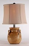 IMAGE OF Casual Crackled Creamy Pottery Table Lamp