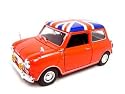 Old Mini Cooper Red Deicast Model 1:18 Die Cast Car British Flag