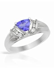 14K White Gold Tanzanite and Diamond Ring -- LIFETIME WARRANTY