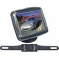 PYLE PLCM36 3.5'' Slim TFT LCD Universal Mount Monitor w/ License Plate Mount Rearview Night Vision Backup Camera