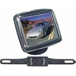 PYLE PLCM36 3.5'' Slim TFT LCD Universal Mount Monitor w/ License Plate Mount Rearview Night Vision Backup Camera