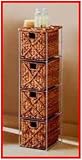 Bathroom Storage Krabi brown banana leaf 4 drawer unit