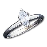 Sterling Silver Solitaire Marquise CZ (Cubic Zirconia) Ring