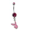 14G 3/8" Playboy Bunny Pink Charm Curved Barbell