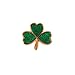 Gold and Green Large Shamrock Lapel Pin Petite