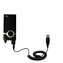 Coiled USB Cable for the Pure Digital Flip Video Mino with Power Hot Sync and Charge capabilities - Gomadic Brand w/ TipExchange Technology