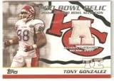 2004 Topps Pro Bowl Jerseys #PG-T60 Tony Gonzalez - Kansas City Chiefs (Piece of Authentic Game-Worn Pro Bowl Jersey) (Football Cards)