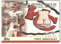 2004 Topps Pro Bowl Jerseys #PG-T60 Tony Gonzalez - Kansas City Chiefs (Piece of Authentic Game-Worn Pro Bowl Jersey) (Football Cards)