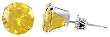 12 MM Round Yellow Cubic Zirconia .925 Sterling Silver Post Friction Back Stud Earrings