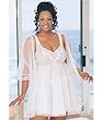 3-Piece Peignor Babydoll Set Plus Size