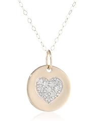 Duragold 14k Yellow Gold Heart with Diamond Organic Pendant Necklace, 18"