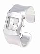 Geneva Platinum Women's Polished Silverplated Bangle Watch