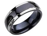 Mens Chisel 7mm Two-tone Titanium Wedding Band