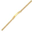 14K Yellow Gold Double Rope Chain Engravable ID Bracelet - 7 inches
