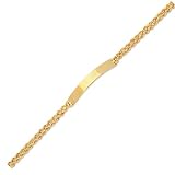 14K Yellow Gold Double Rope Chain Engravable ID Bracelet - 7 inches
