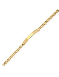 14K Yellow Gold 07" 4.30mm Polish Royal Rope Chain Id Bracelet With Box Catch Clasp