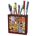 Jos Fauxtographee Modern - Orange, Yellow, Green and Chrome With Little Squares, Rectangles and Othe