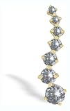 14K Yellow Gold Genuine Round White Topaz Journey Pendant