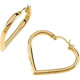 14K Yellow Gold Heart Earring