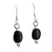 Simple Elegant Black Onyx Sterling Silver Hook Earrings