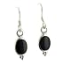 Simple Elegant Black Onyx Sterling Silver Hook Earrings