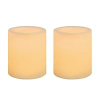 Inglow CG10286CR2 1.75-Inch Tall Flameless Wax Covered Votive Candle with Embedded LED, Cream, 2-Pack